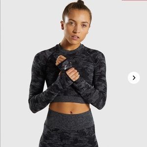 Gymshark Adapt Camo Seamless Long Sleeve Crop Top